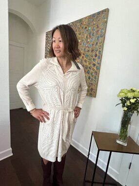 Tricot Chic Cream Sweater Dress